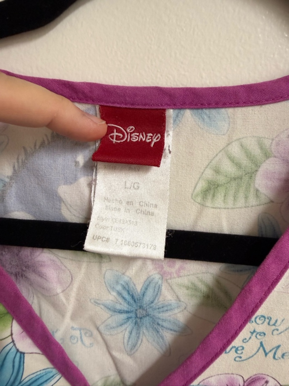 Disney Eeyore Scrub Top Women's Large Mock Wrap "To Know Me is to Love Me" - Picture 4 of 6